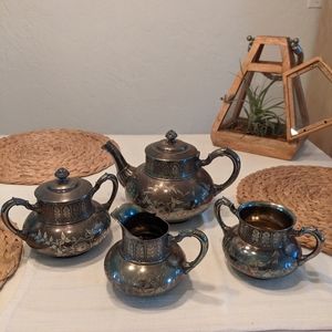 Antique, James W. Tufts Boston 4 Piece Tea Set